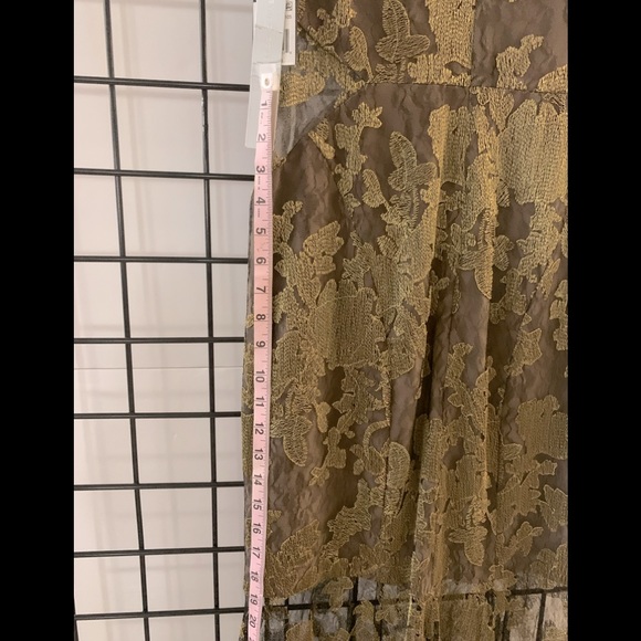 4X “HOST PICK” Halston Metallic Embroidered Lace Cap-Sleeve Gown - Picture 9 of 12